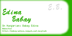 edina babay business card